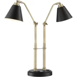 Possini Euro Design Sentry Modern Mid Century Desk Lamp 23" High Black Brass With USB Charging Port LED Adjustable Cone Shade For Bedroom Living Room 13 Possini Euro Design Sentry Modern Mid Century Desk Lamp 23" High Black Brass With USB Charging Port LED Adjustable Cone Shade For Bedroom Living Room -Light Up Deals Store GUEST e91d5c36 9c3b 4fda 8e73 e5a8e478b0f2
