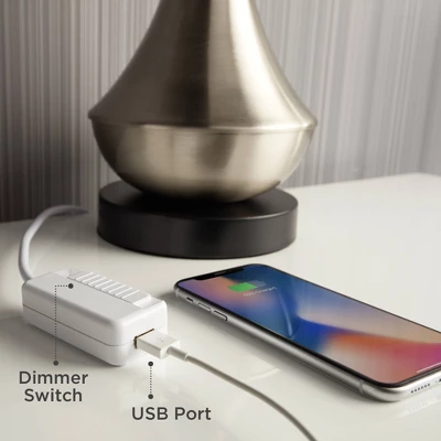 Franklin Iron Works Modern Industrial Desk Lamp 29" Tall With USB Charging Port Bronze Metal Cognac Glass Shade For Bedroom Living Room House Bedside 6 Franklin Iron Works Modern Industrial Desk Lamp 29" Tall With USB Charging Port Bronze Metal Cognac Glass Shade For Bedroom Living Room House Bedside - Image 6