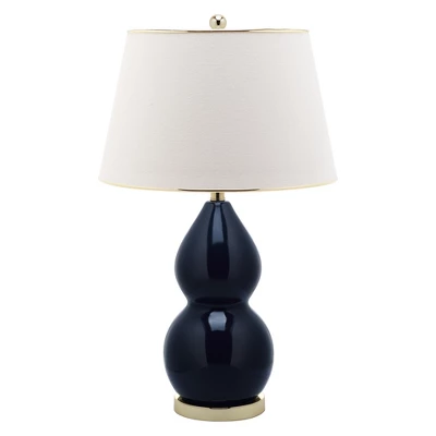(Set Of 2) 26.5" Jill Double- Gourd Ceramic Lamp Navy (Includes CFL Light Bulb) - Safavieh 2 (Set Of 2) 26.5" Jill Double- Gourd Ceramic Lamp Navy (Includes CFL Light Bulb) - Safavieh - Image 2
