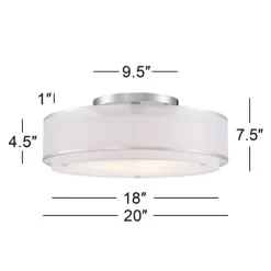 Possini Euro Design Modern Ceiling Lighting Semi Flush Mount Fixture 20" Wide Chrome 3-Light Sheer Outer Off White Inner Drum Shade For Bedroom House 10 Possini Euro Design Modern Ceiling Lighting Semi Flush Mount Fixture 20" Wide Chrome 3-Light Sheer Outer Off White Inner Drum Shade For Bedroom House -Light Up Deals Store GUEST ed0184b8 dcd7 4ae2 9ef4 45a9237cdc91
