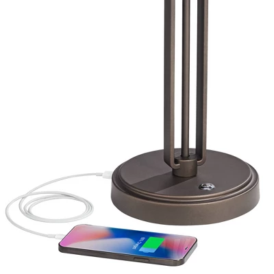 Franklin Iron Works Turnbuckle Rustic Farmhouse Desk Lamp 25" High Oil Rubbed Bronze With USB Charging Port LED Adjustable Metal Shade For Bedroom 3 Franklin Iron Works Turnbuckle Rustic Farmhouse Desk Lamp 25" High Oil Rubbed Bronze With USB Charging Port LED Adjustable Metal Shade For Bedroom - Image 3