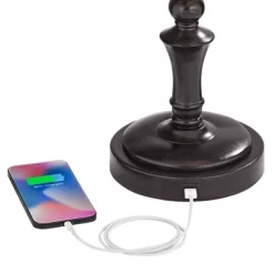 Regency Hill Traditional Desk Table Lamp Swing Arm With Hotel Style USB Charging Port 21.75" High Bronze Metal Faux Leather Bell Shade For Bedroom 9 Regency Hill Traditional Desk Table Lamp Swing Arm With Hotel Style USB Charging Port 21.75" High Bronze Metal Faux Leather Bell Shade For Bedroom -Light Up Deals Store GUEST eec95266 777d 4edb 998b e07940118f6b