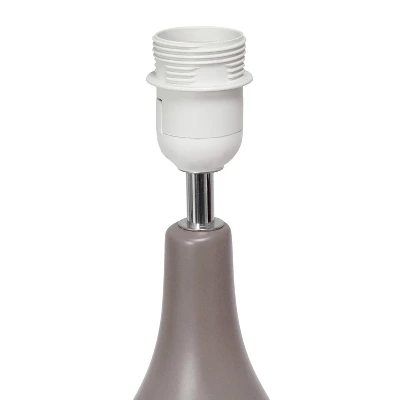 18.11" Traditional Standard Ceramic Dewdrop Table Desk Lamp With Matching Fabric Shade Gray - Creekwood Home 2 18.11" Traditional Standard Ceramic Dewdrop Table Desk Lamp With Matching Fabric Shade Gray - Creekwood Home - Image 2