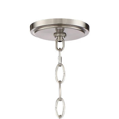 Possini Euro Design Nor Brushed Nickel Pendant Chandelier 23" Wide Modern Double White Organza Shade 6-Light Fixture For Dining Room Kitchen Island 4 Possini Euro Design Nor Brushed Nickel Pendant Chandelier 23" Wide Modern Double White Organza Shade 6-Light Fixture For Dining Room Kitchen Island - Image 4