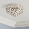 Vienna Full Spectrum Moira Vintage Ceiling Light Flush Mount Fixture 16" Wide Satin Nickel 6-Light Clear Crystal Balls For Bedroom Kitchen Living Room