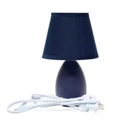 9.45" 2pk Petite Ceramic Oblong Bedside Table Desk Lamps With Matching Tapered Drum Shade Blue - Creekwood Home -Light Up Deals Store GUEST f197850e 5336 42c8 a7b7 71cd816acc0d