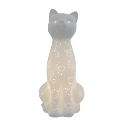 Porcelain Kitty Cat Shaped Animal Light Table Lamp White - Simple Designs