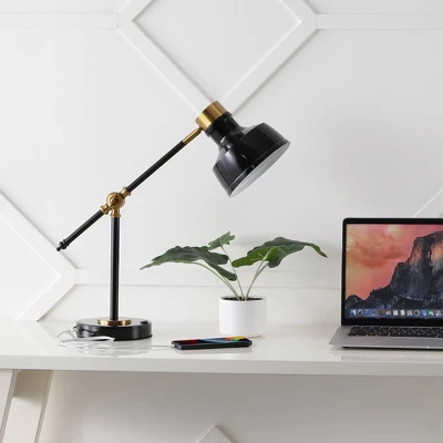 18.5" Allegra Farmhouse Adjustable Cantilever Task Lamp With USB Charging Port (Includes LED Light Bulb) - JONATHAN Y 7 18.5" Allegra Farmhouse Adjustable Cantilever Task Lamp With USB Charging Port (Includes LED Light Bulb) - JONATHAN Y - Image 7