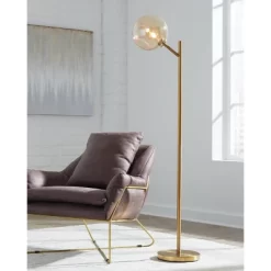 Abanson Floor Lamp Amber/Gold - Signature Design By Ashley