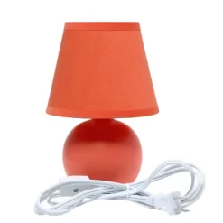8.66" Petite Ceramic Orb Base Bedside Table Desk Lamp With Matching Tapered Drum Fabric Shade Orange - Creekwood Home -Light Up Deals Store GUEST f3eb723a 5134 49d1 8541 5161b72685fe