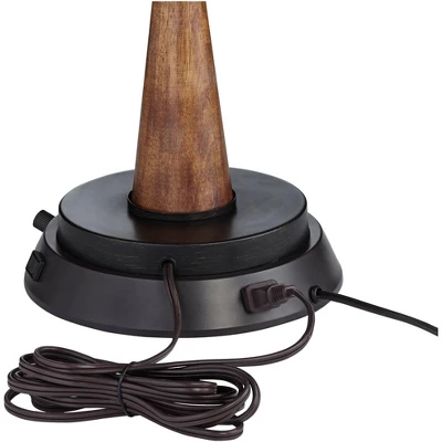 360 Lighting Modern Table Lamp With Dimmable USB And Outlet Workstation Base 24.5" High Bronze Tan Fabric Cylinder For Living Room Desk Bedroom 4 360 Lighting Modern Table Lamp With Dimmable USB And Outlet Workstation Base 24.5" High Bronze Tan Fabric Cylinder For Living Room Desk Bedroom - Image 4