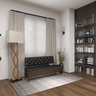 Rustic Jute Floor Lamp Brown - Olivia & May 11 Rustic Jute Floor Lamp Brown - Olivia & May - Image 11