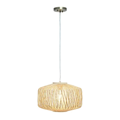 Circular Rattan Pendant Light Beige - Lalia Home 1 Circular Rattan Pendant Light Beige - Lalia Home