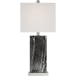 360 Lighting Connie Modern Table Lamps Set Of 2 With Acrylic Risers 25" High Black Faux Marble USB Charging Ports White Rectangular Shade For Desk -Light Up Deals Store GUEST f8f54766 e697 4cb5 8e7c b9b55bfc3312 1