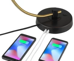 Possini Euro Design Modern Mid Century Desk Lamp 28 1/2" Tall Warm Gold Black With Dual USB Charging Ports For Bedroom Living Room Office Reading Home -Light Up Deals Store GUEST f9c47d67 9358 47c7 884e 9ac57a4ca8b4