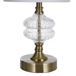 Traditional Satin Brass Table Lamp With Clear Glass Fluted Body - StyleCraft -Light Up Deals Store GUEST faf28493 84ff 4ce1 ace4 a4ecf6e11ae1
