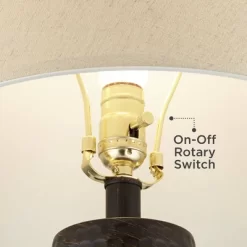 Regency Hill Modern Table Lamp With USB And AC Power Outlet Workstation Charging Base 25" High Hammered Bronze Empire Shade For Living Room Desk -Light Up Deals Store GUEST fb2a3df0 8f2f 40a2 b913 d6911358a8b1