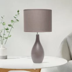 18.11" Traditional Standard Ceramic Dewdrop Table Desk Lamp With Matching Fabric Shade Gray - Creekwood Home 11 18.11" Traditional Standard Ceramic Dewdrop Table Desk Lamp With Matching Fabric Shade Gray - Creekwood Home -Light Up Deals Store GUEST fd8a32b2 f722 4b4f a621 582f44c84015